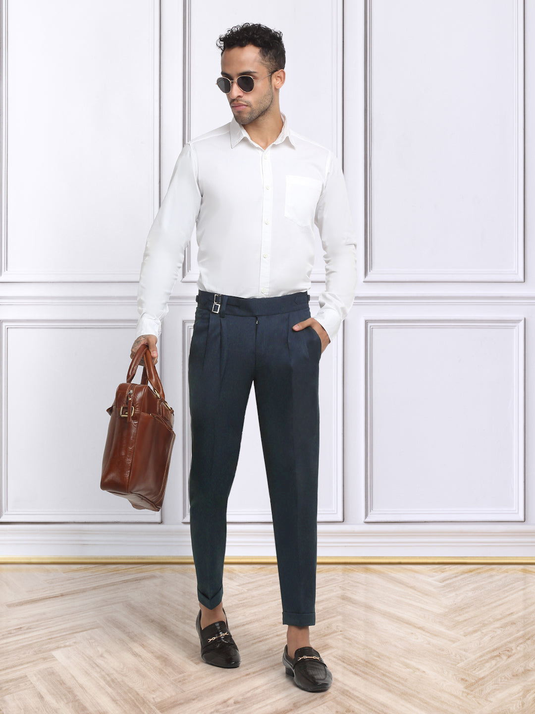 Italian Style Formal Gurkha Pant-NavyBlue