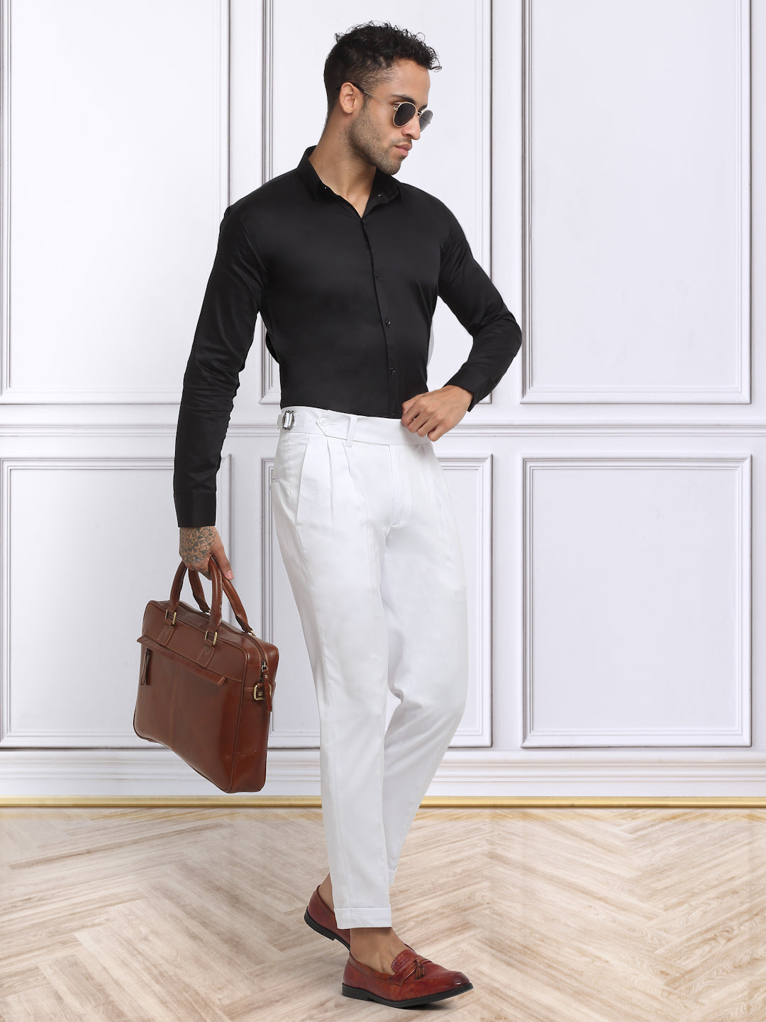 Italian Style Formal Gurkha Pant-White