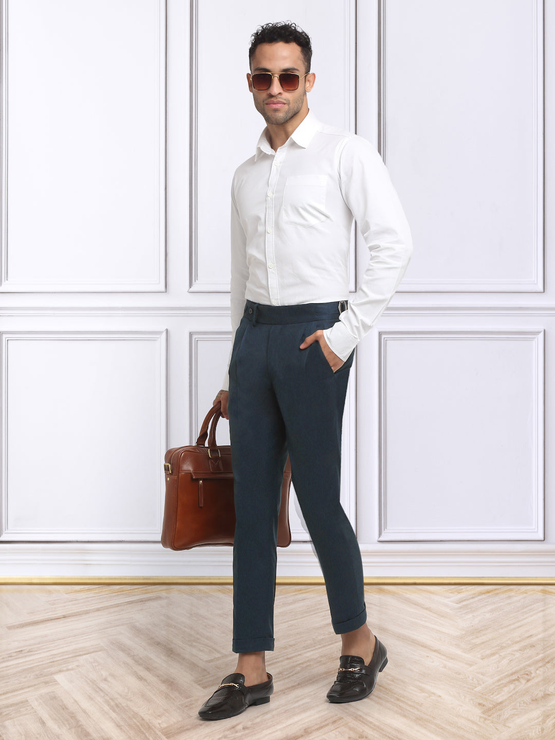 Italian Style Formal Gurkha Pant-NavyBlue