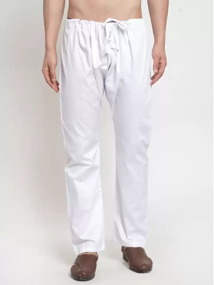 KLOTTHE Set of 2 White Cotton Solid Pyjamas