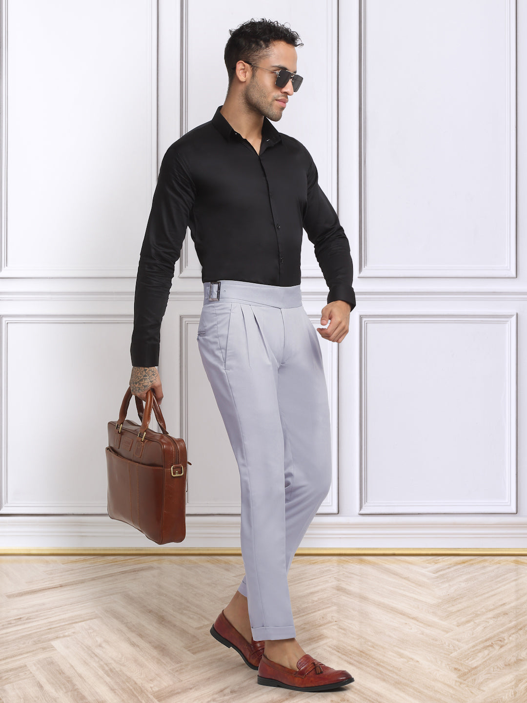 Italian Style Formal Gurkha Pant-Grey