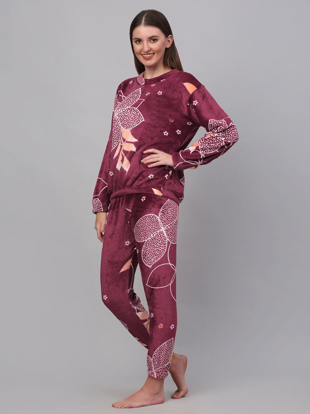 Klotthe Women MultiColor Printed Wool Blend Night Suit