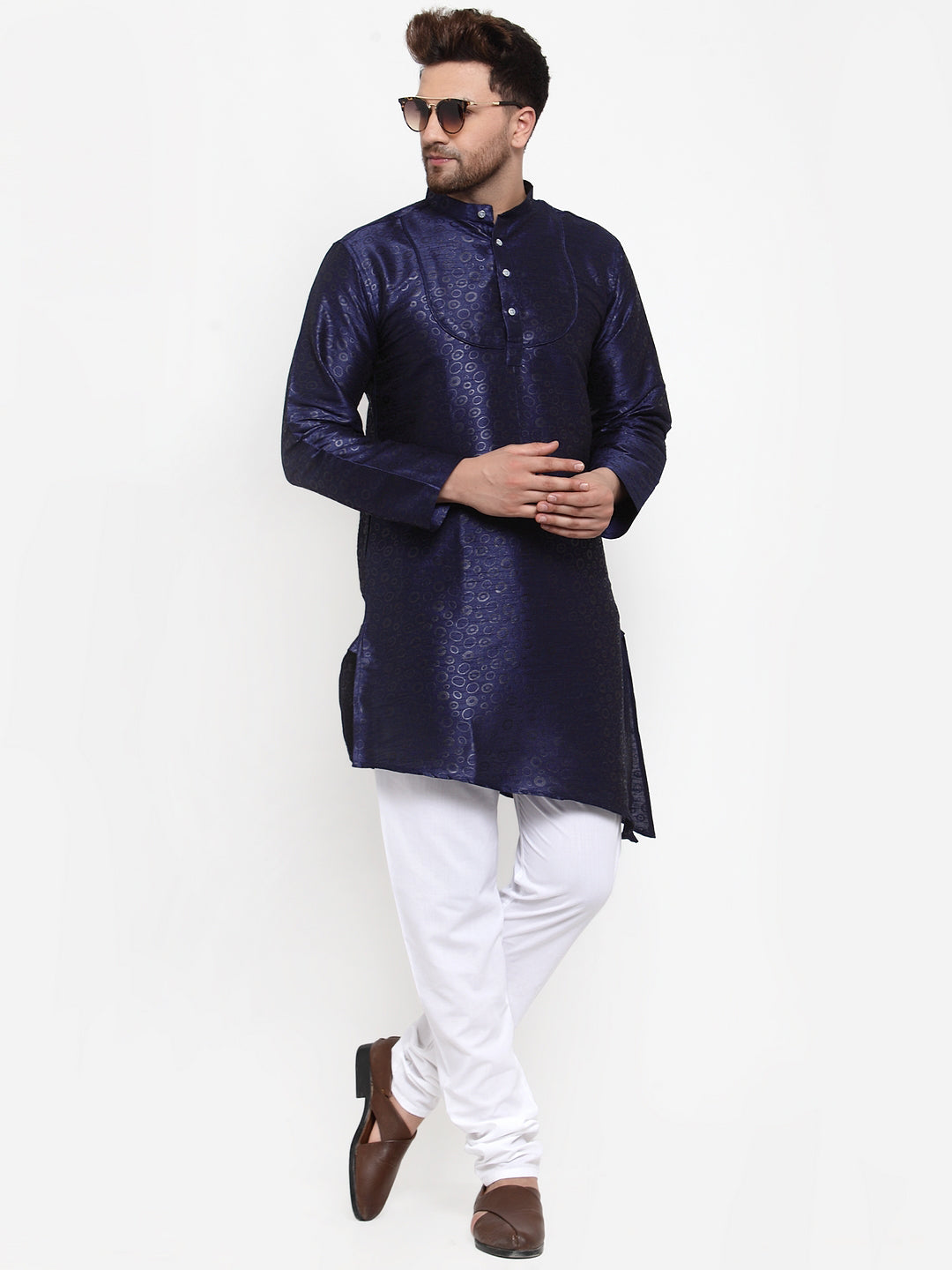 NavyBlue Silk Quirky Party Kurtas