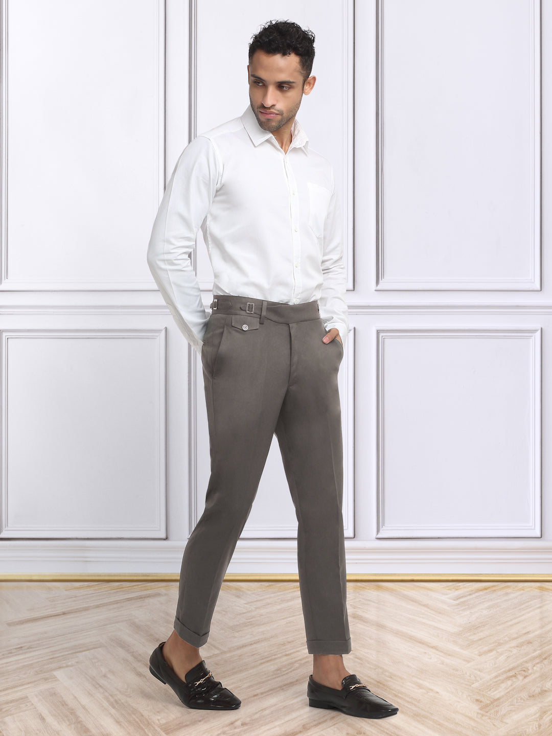 Italian Style Formal Gurkha Pant-Brown