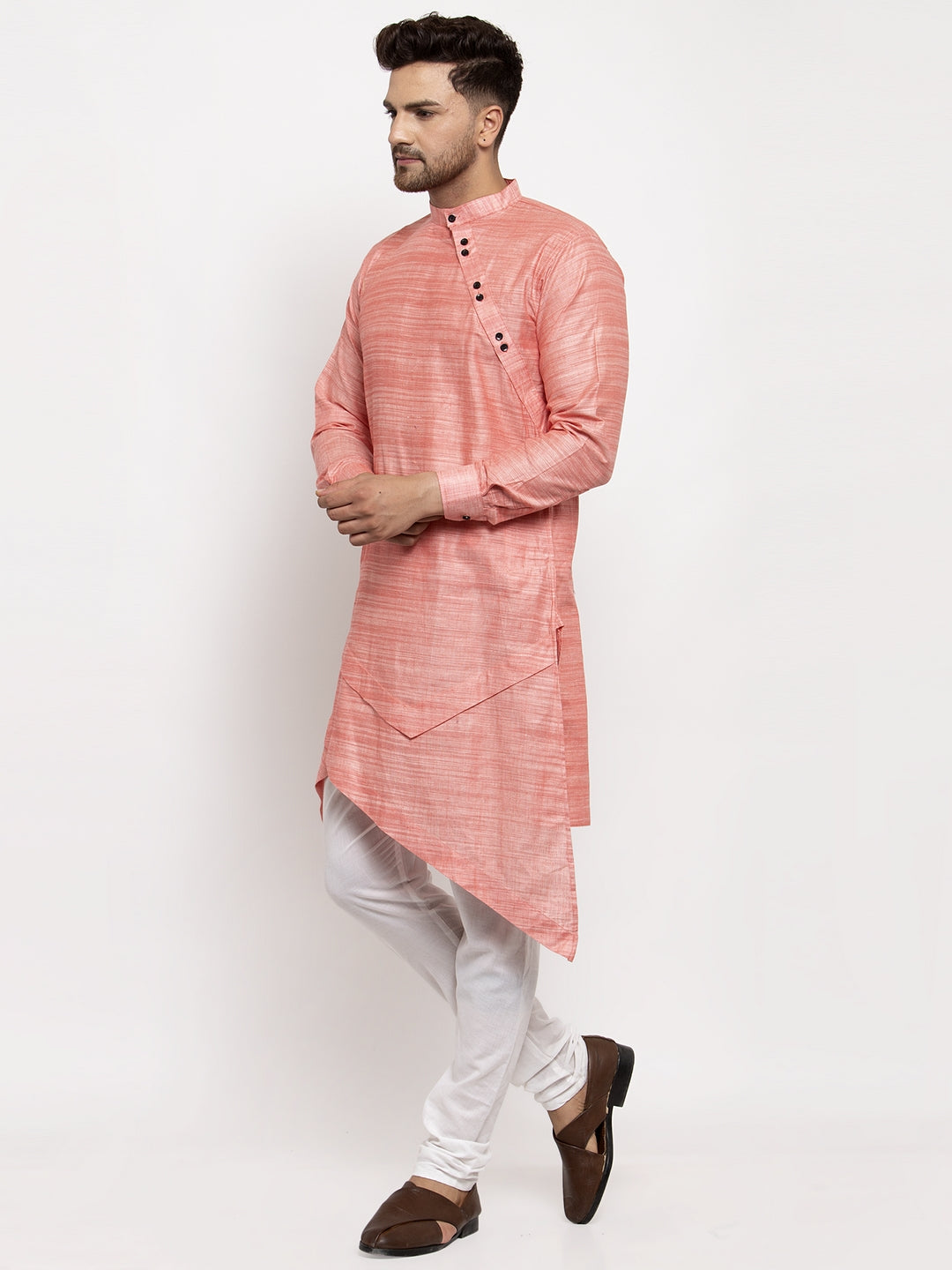 KLOTTHE Red Cotton Solid Kurta With Pyjama