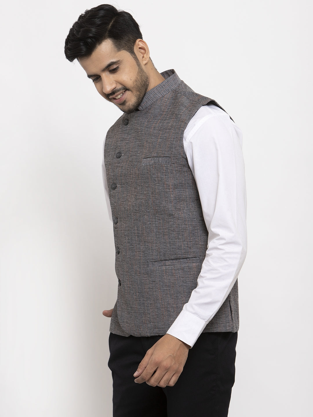 Hand embellished with playful colors nehru jacket with kurta and pants –  Curato