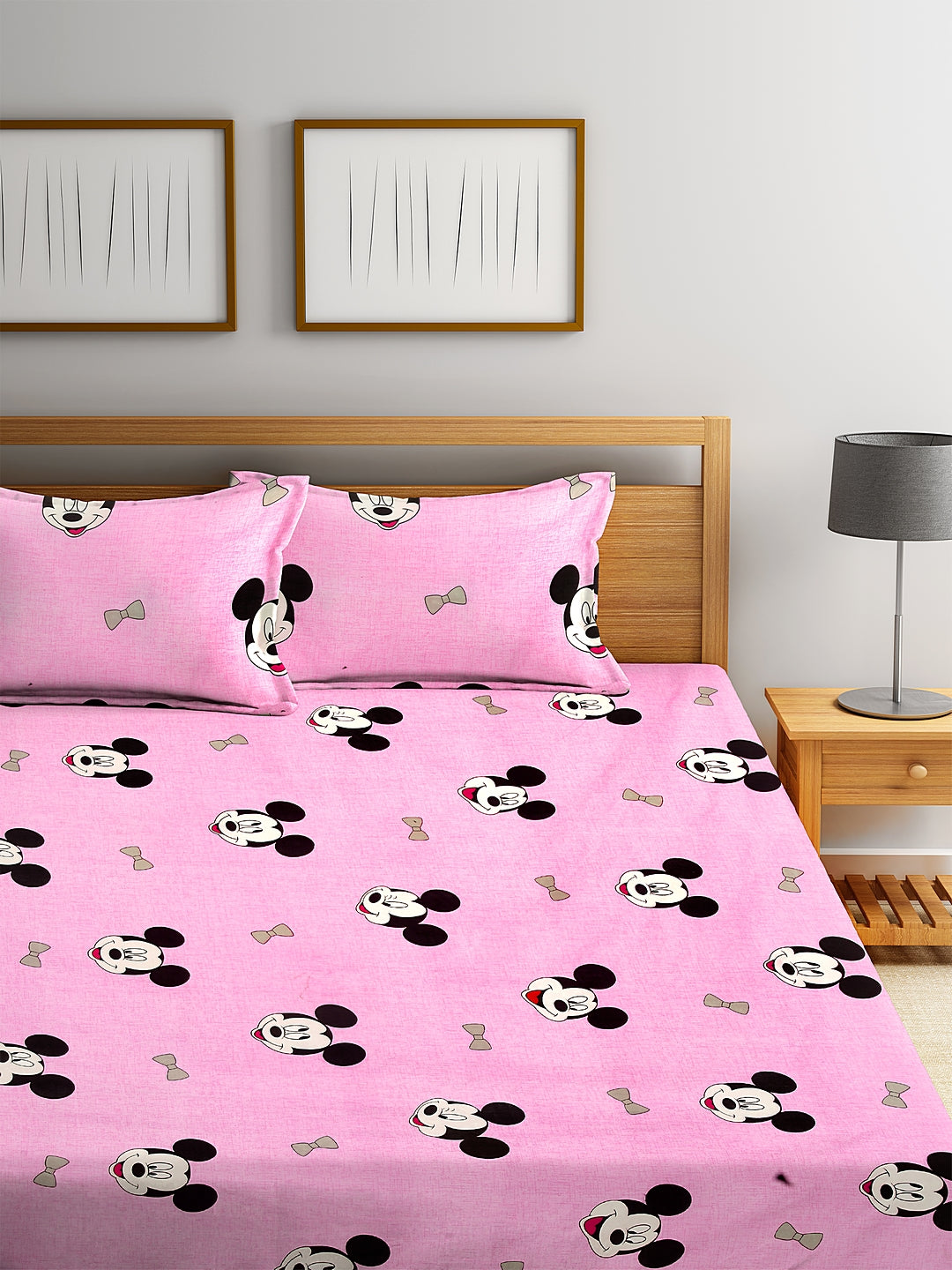 Kid's Special Cartoon Printed King Size Bedsheets with 2 Pillow Covers by KLOTTHE (250X225cm)