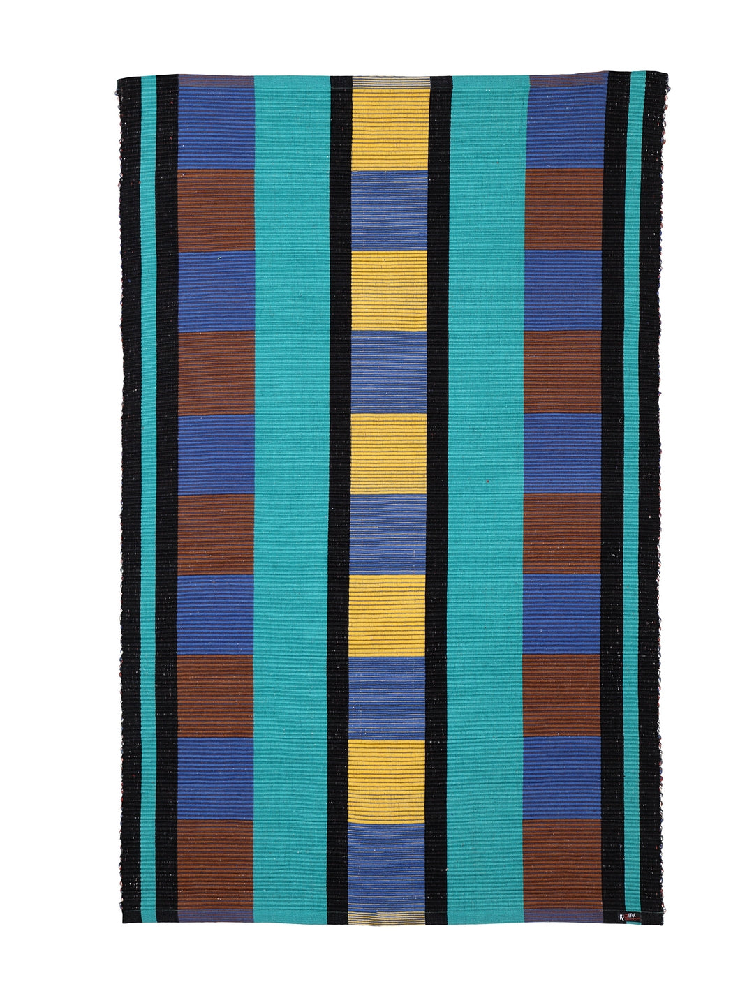 Klotthe Multicolor Striped Cotton Anti-Skid Rugs