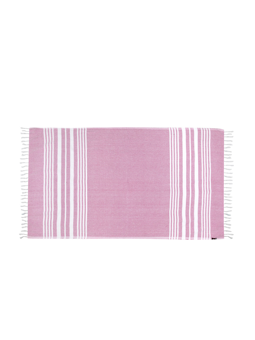 KLOTTHE Set of 3 Pink Cotton Striped Bath Towels (150X75 cm)