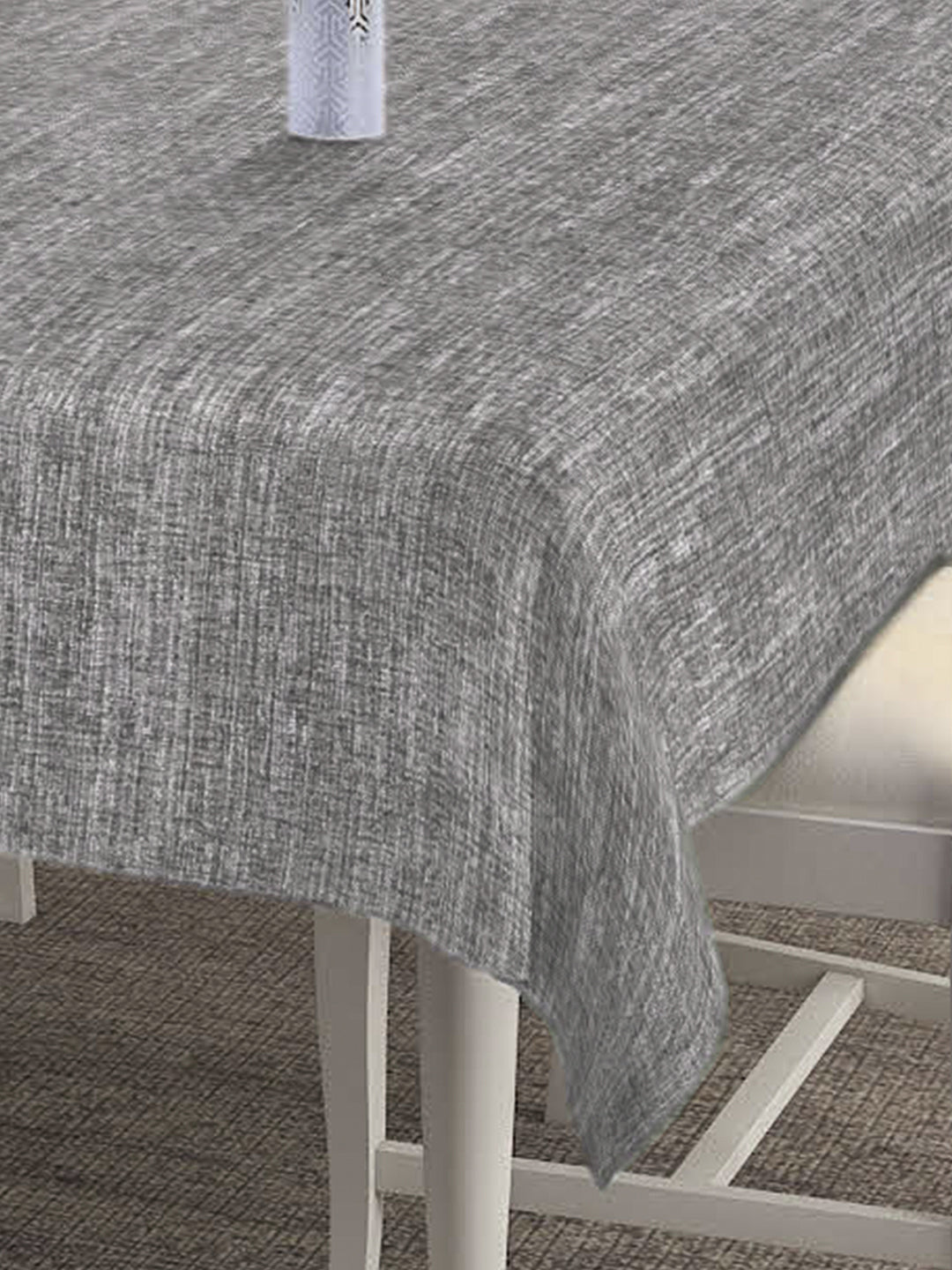 Klotthe Grey Woven Design 6 Seater Rectangular Table Cover