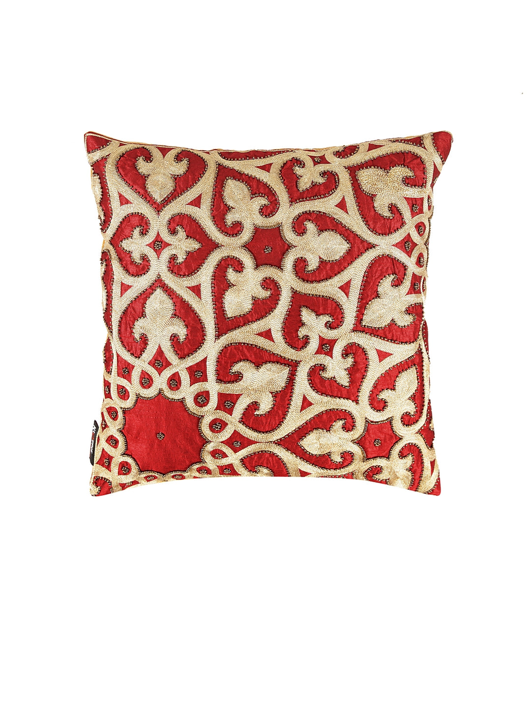 KLOTTHE Set of Two Red Poly Cotton Cushion Covers With Microfibre Fillers (40X40 cm)