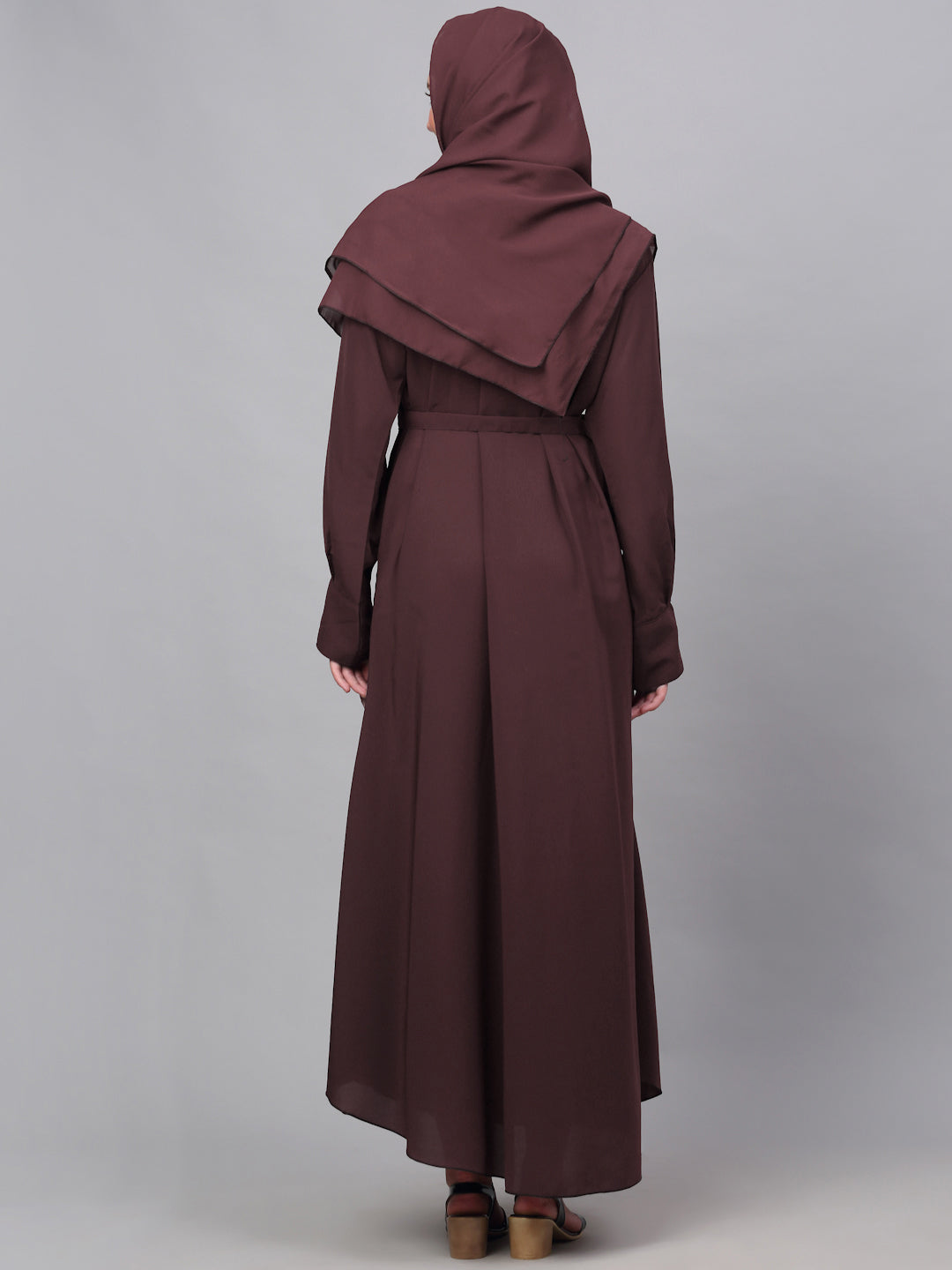 Klotthe Women Maroon Embellished Burqa With Scarves