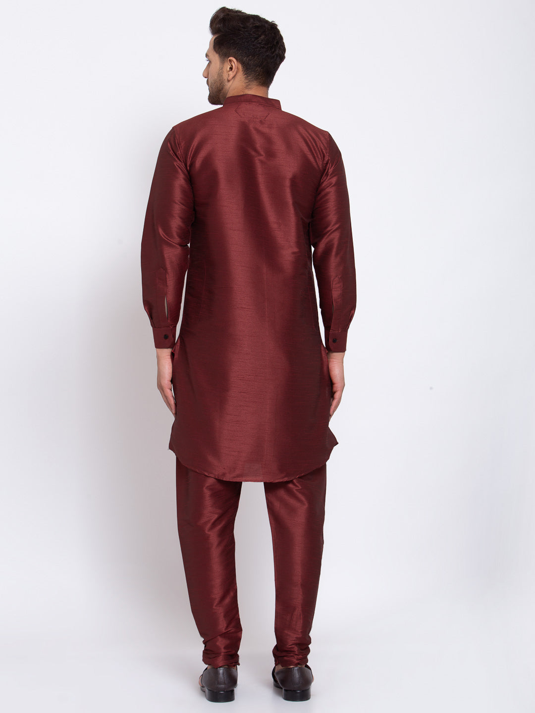 KLOTTHE Maroon Cotton Solid Kurta