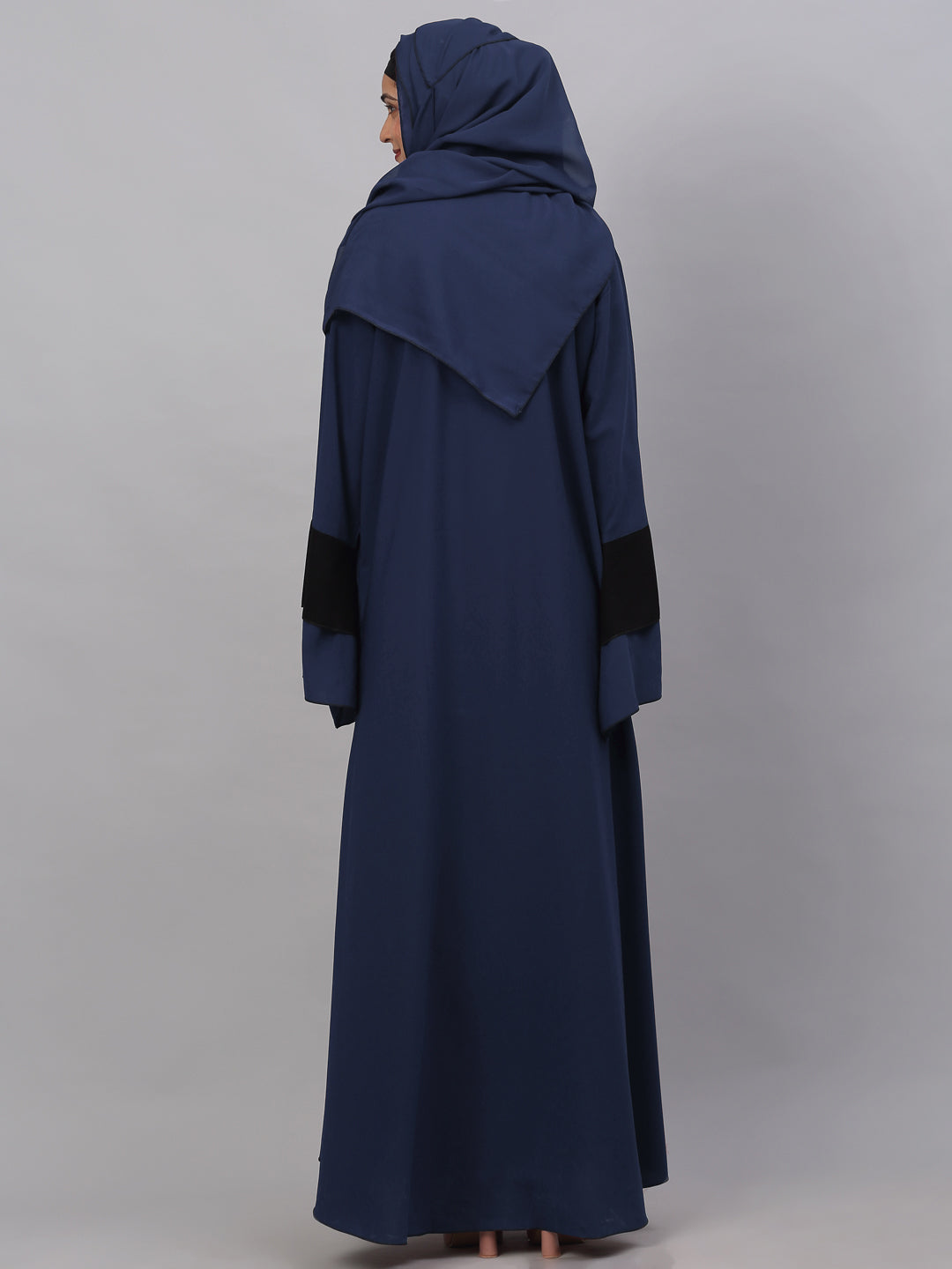 Klotthe Women Blue Embellished Burqa With Scarves