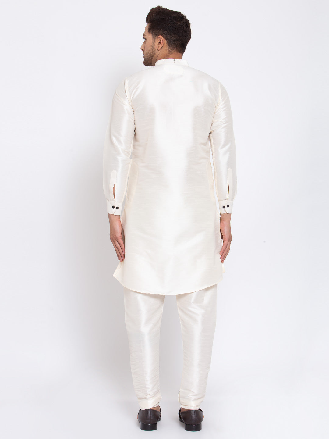 KLOTTHE Cream Cotton Solid Kurta