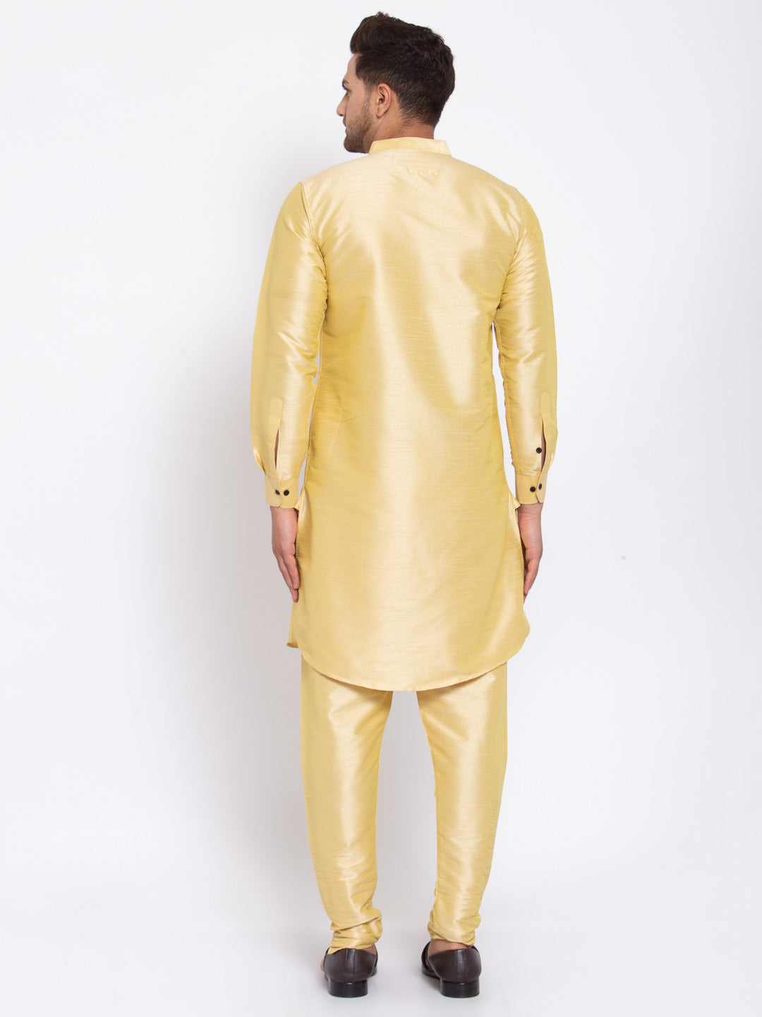 KLOTTHE Golden Cotton Solid Kurta