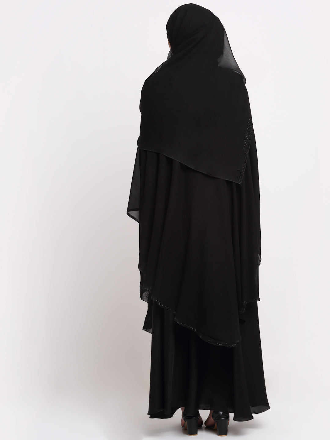 Klotthe Women Black Solid Burqa With Scarf