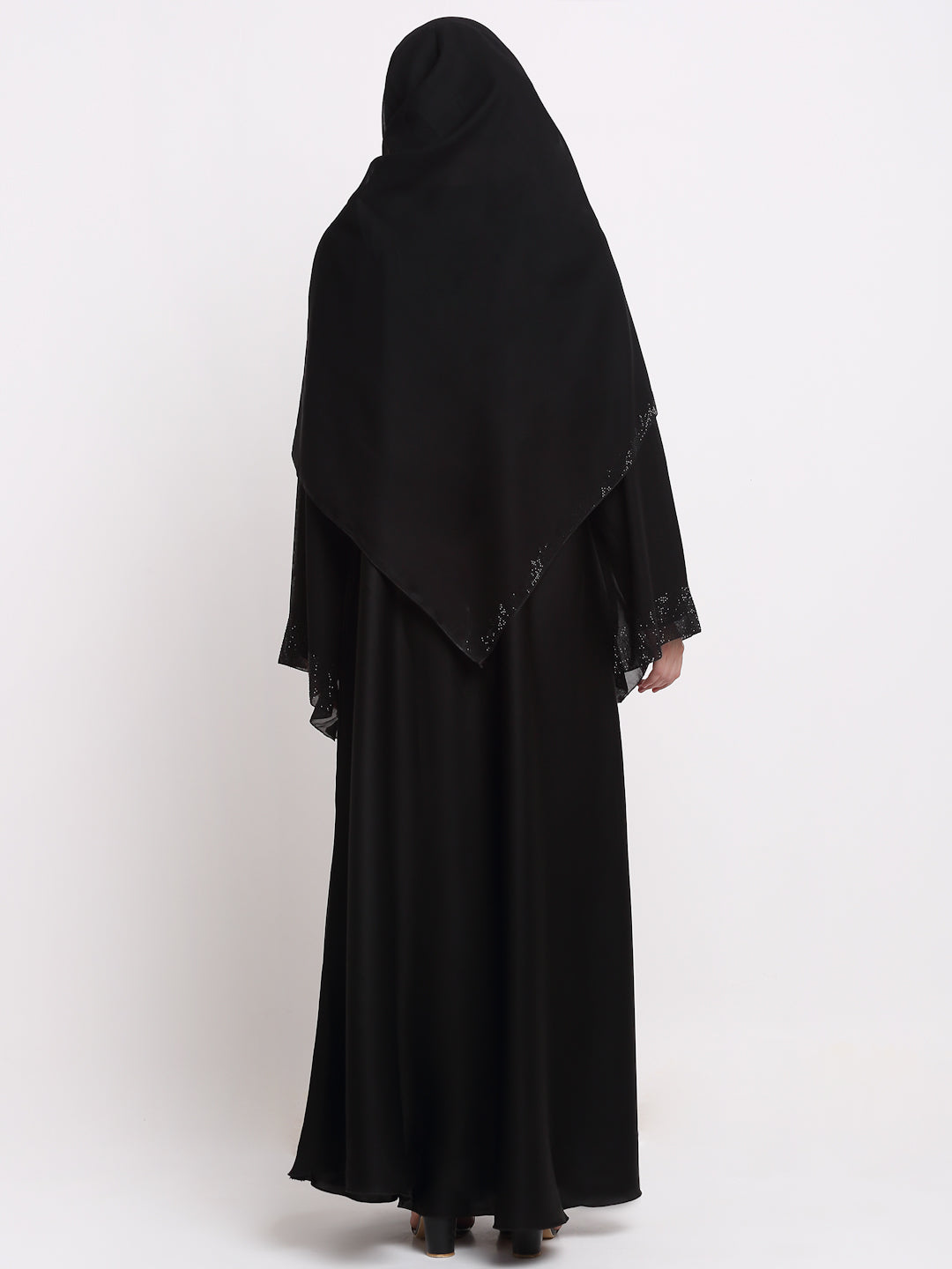 Klotthe Women Black Solid Burqa With Scarf