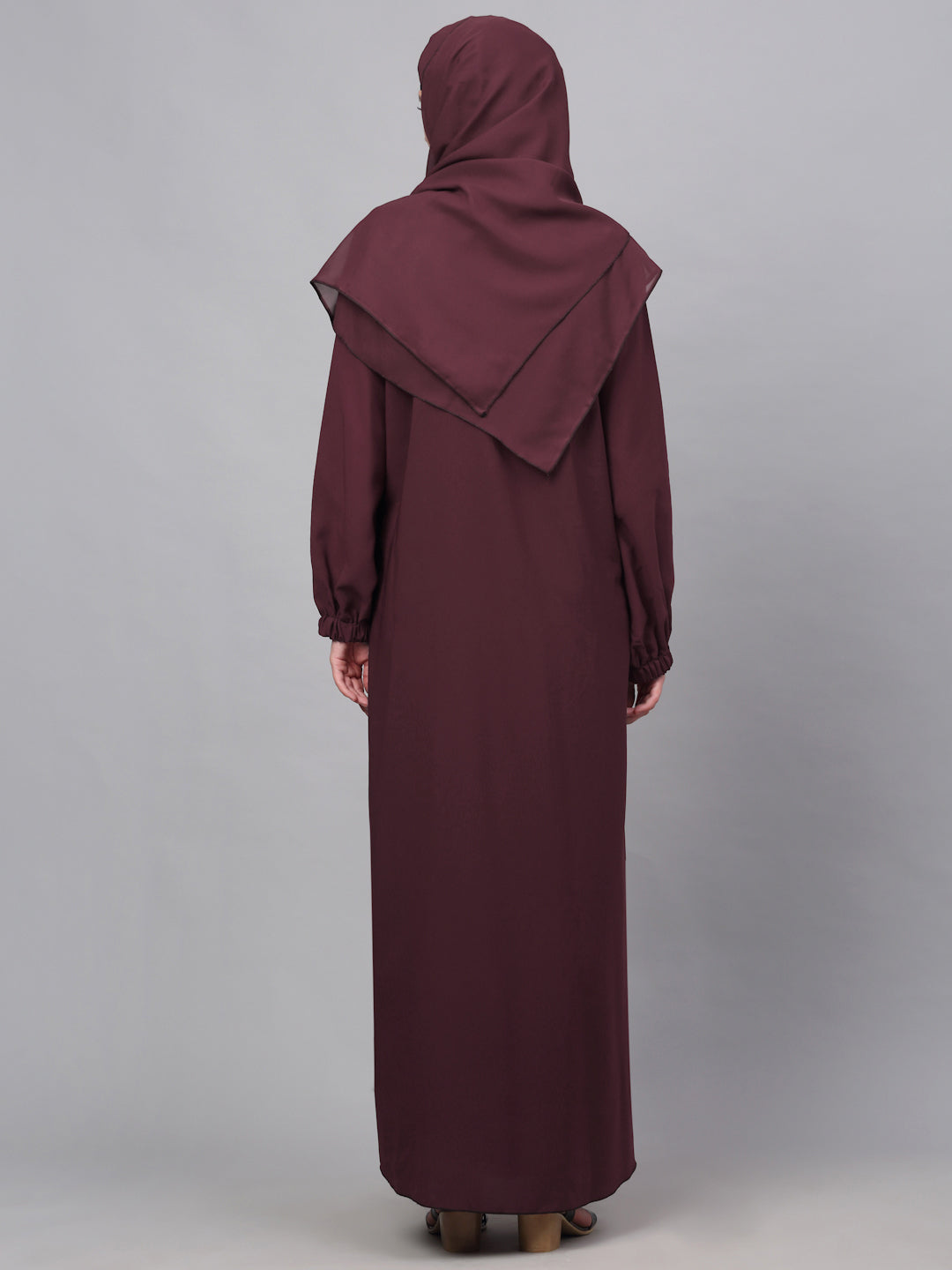 Klotthe Women Maroon Embellished Burqa With Scarves