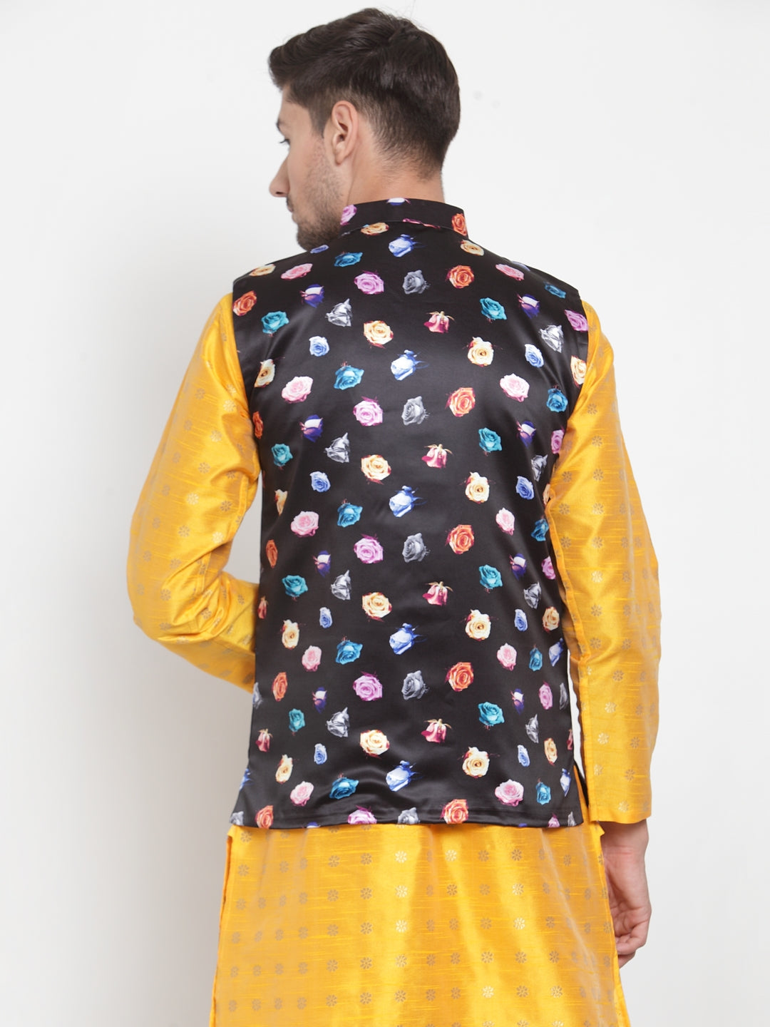 Black Polyrayon Party Nehru Jackets