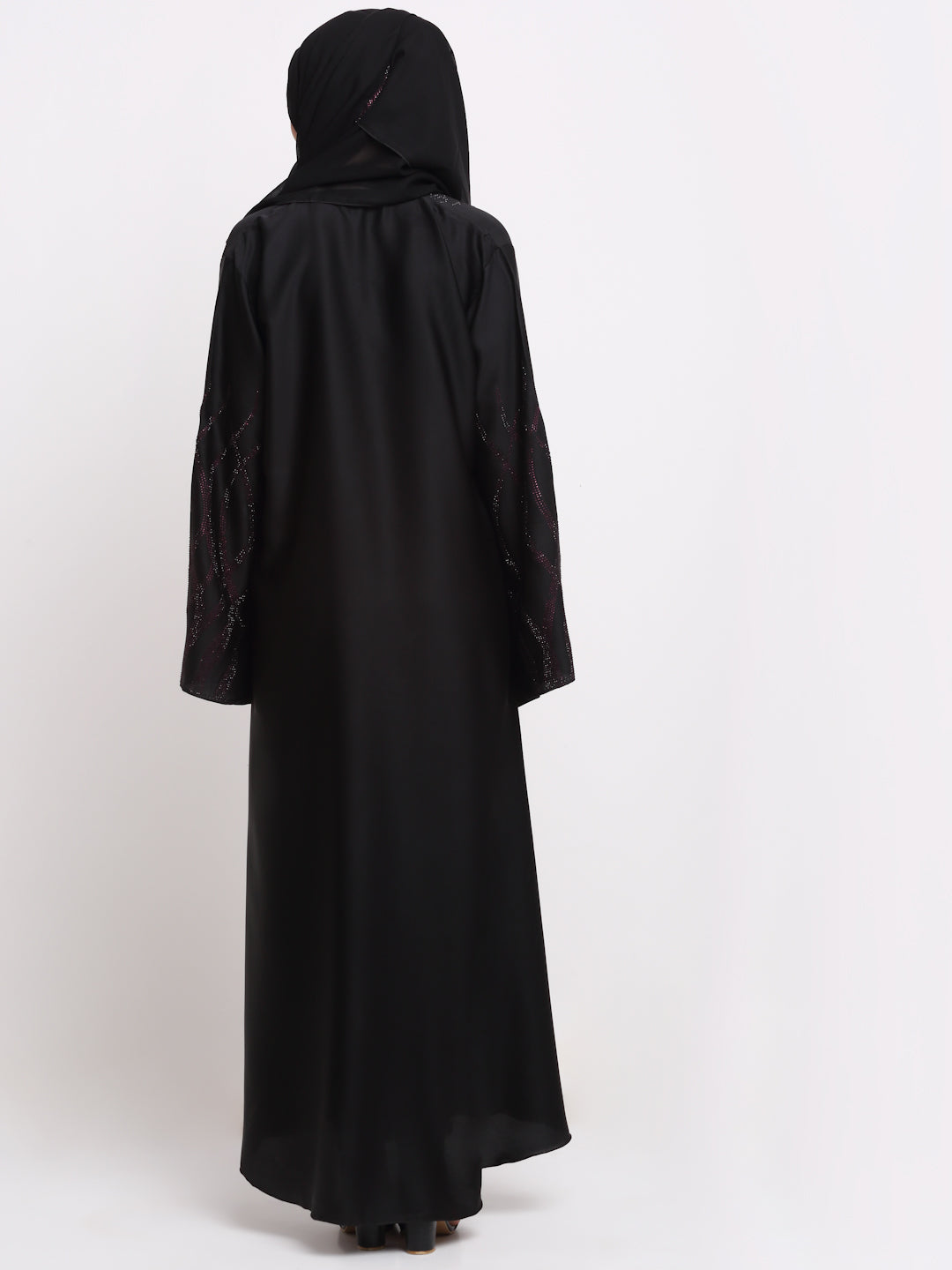 Klotthe Women Black Solid Burqa With Scarf