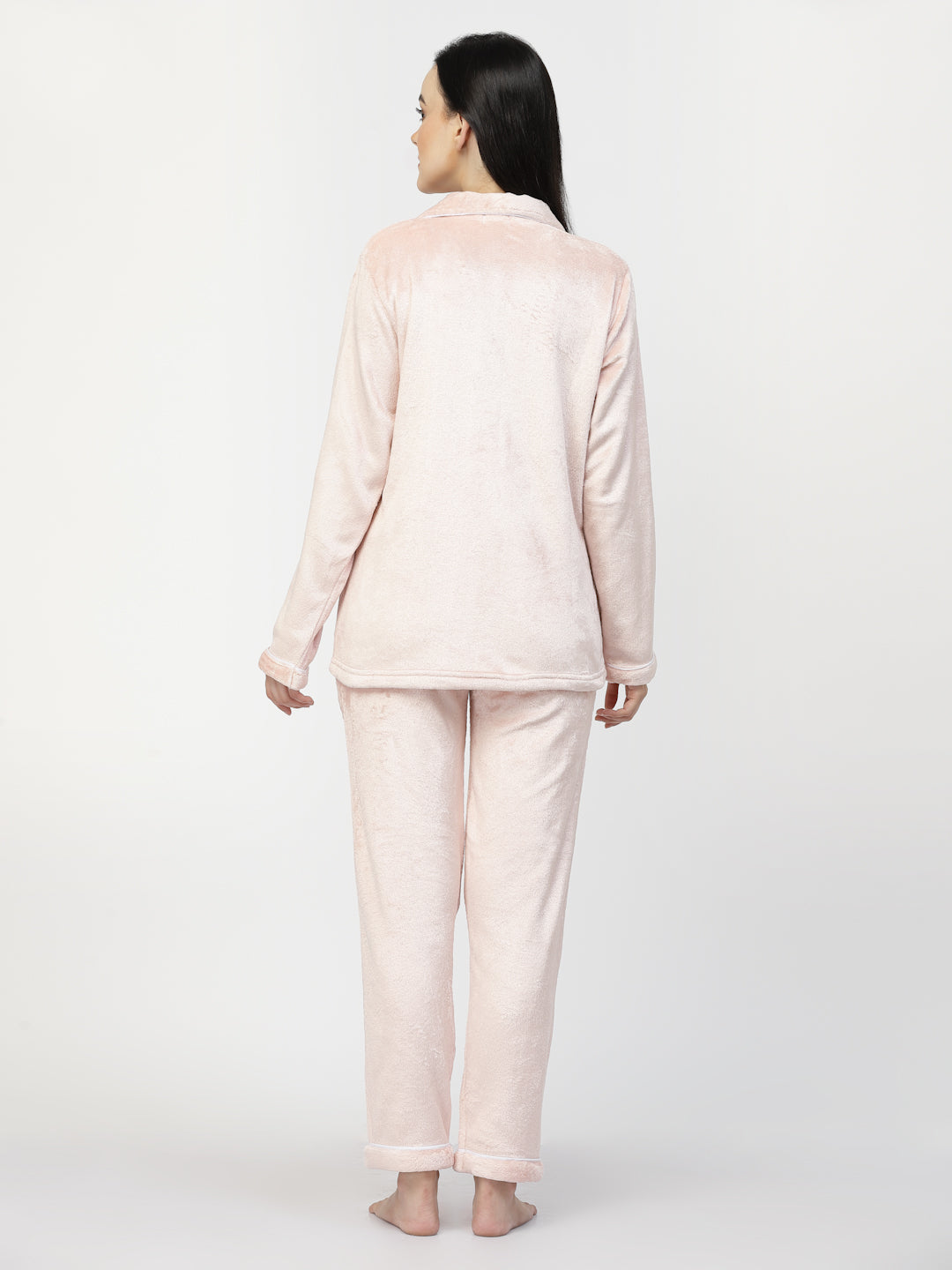 Klotthe Women LightPink Solid Woolen Night Suit