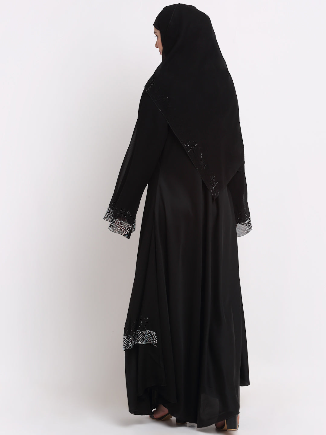 Klotthe Women Black Solid Burqa With Scarf