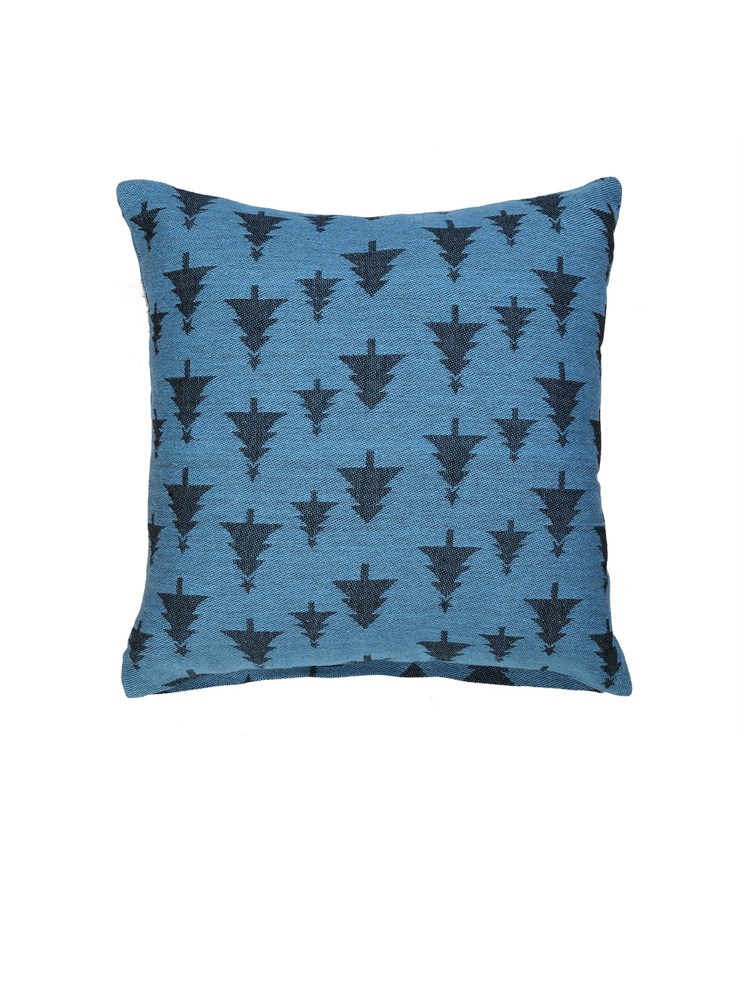 KLOTTHE Set of Five Blue Poly Cotton Cushion Covers With Microfibre Fillers (40X40 cm)