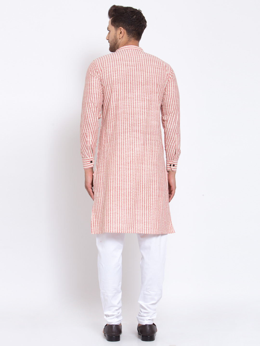 KLOTTHE Red Cotton Striped Kurta