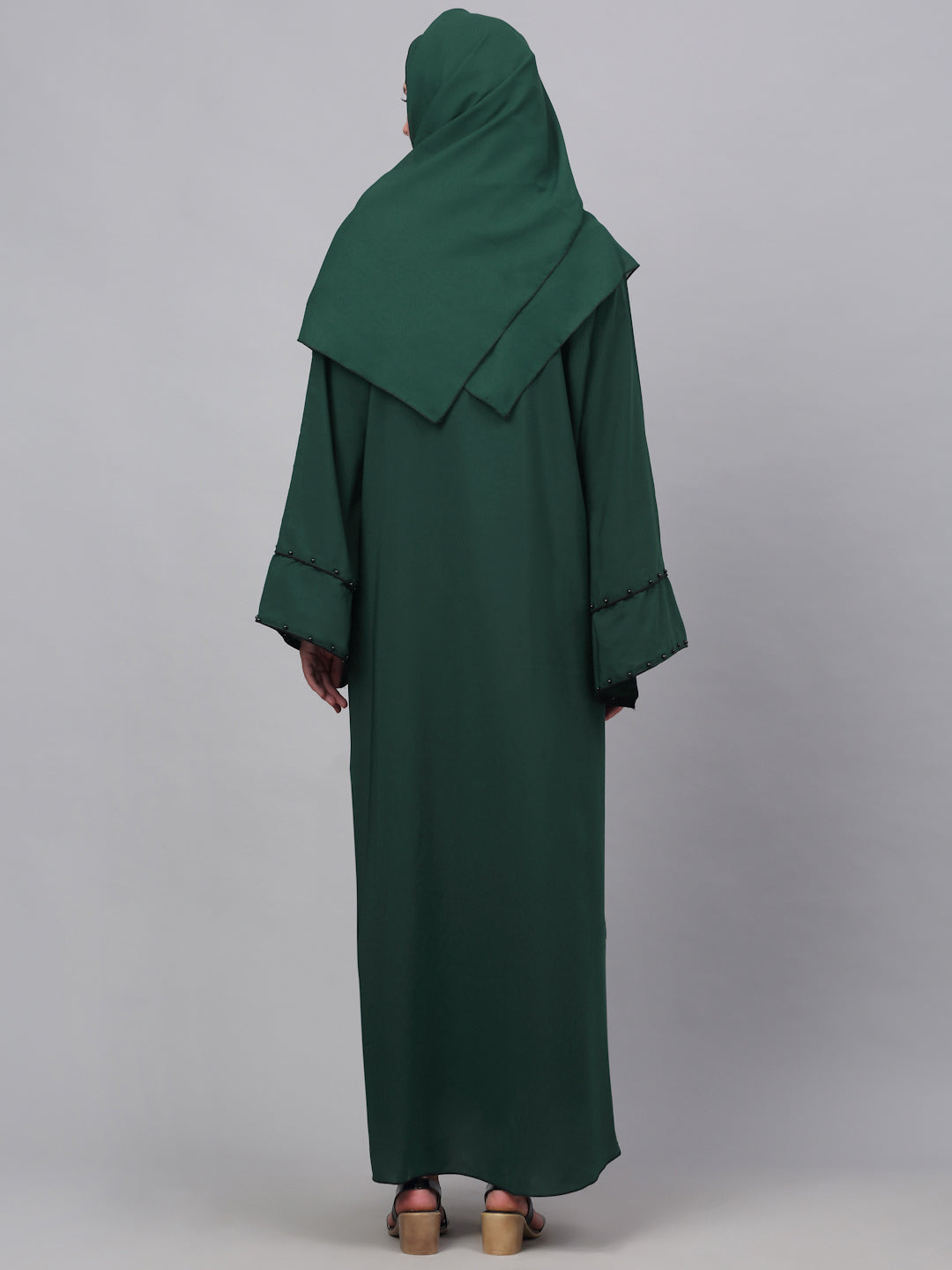 Klotthe Women Green Embellished Burqa With Scarves