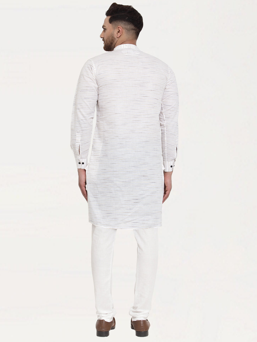 KLOTTHE White Cotton Solid Kurta