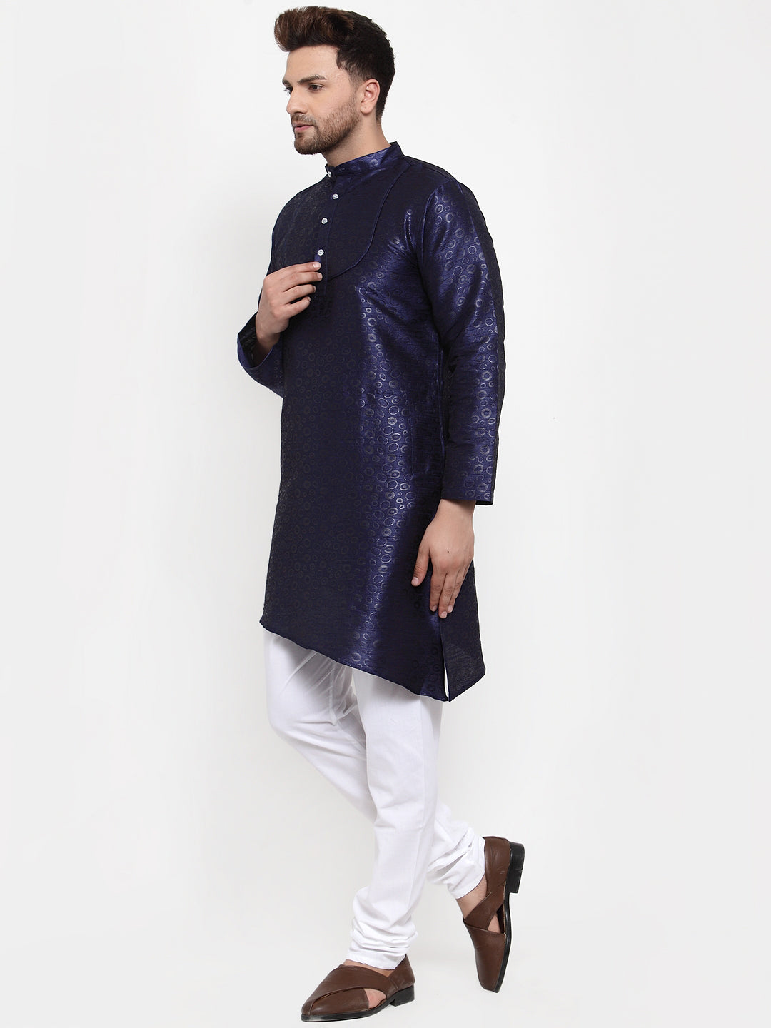 NavyBlue Silk Quirky Party Kurtas