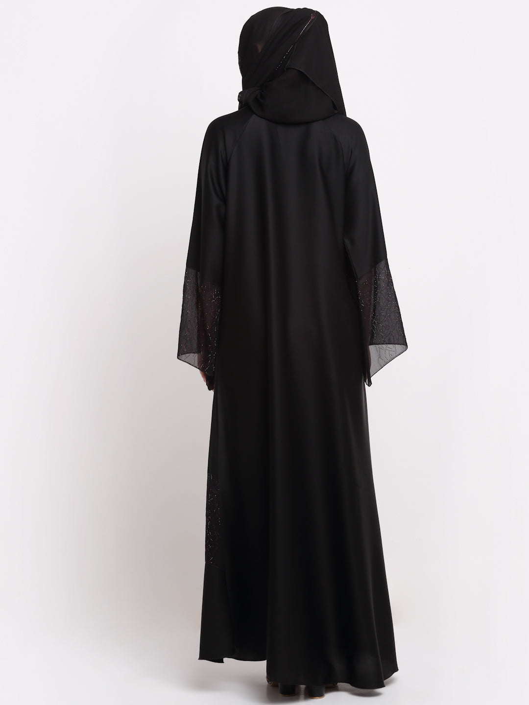 Klotthe Women Black Solid Burqa With Scarf