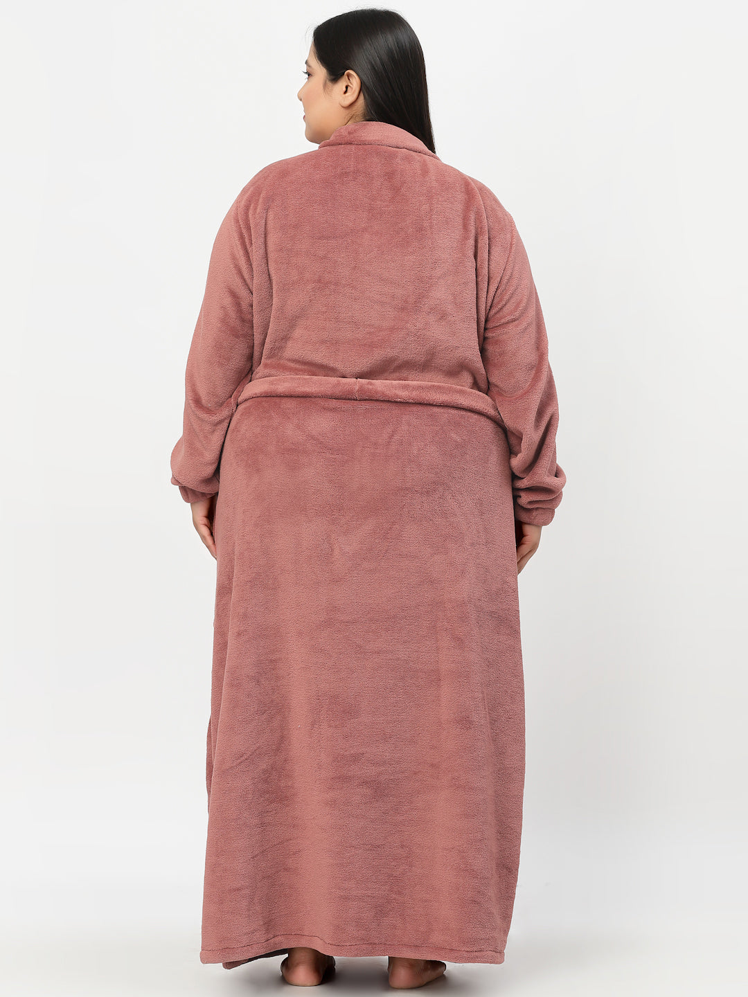 Klotthe Women Rust Solid Bath Robe With Belt