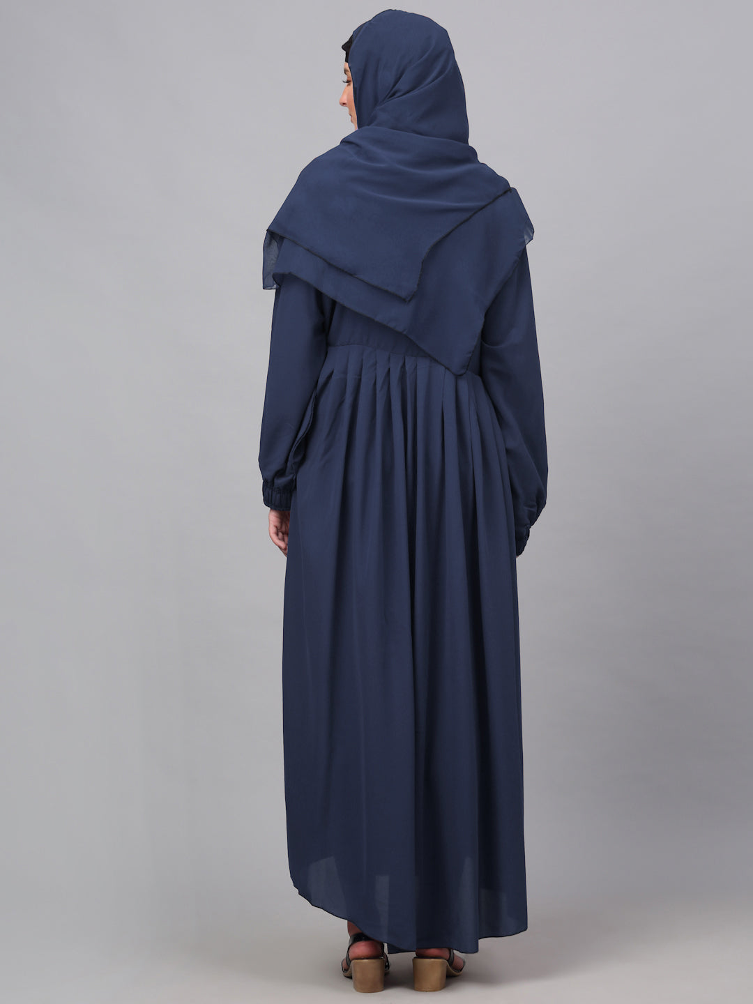 Klotthe Women Blue Embellished Burqa With Scarves