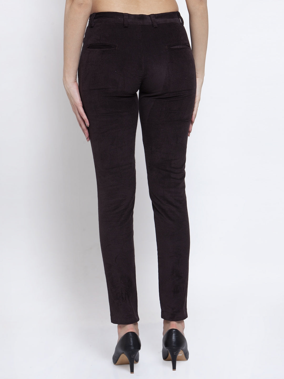 KLOTTHE Brown Cotrise Solid Trousers