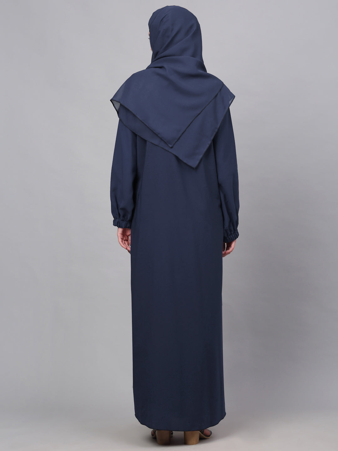 Klotthe Women Blue Embellished Burqa With Scarves