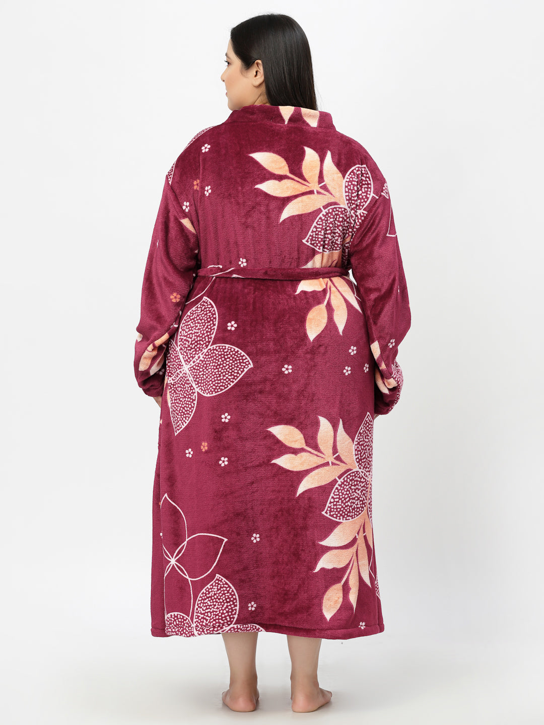 Klotthe Women MultiColor Printed Bath Robe With Belt