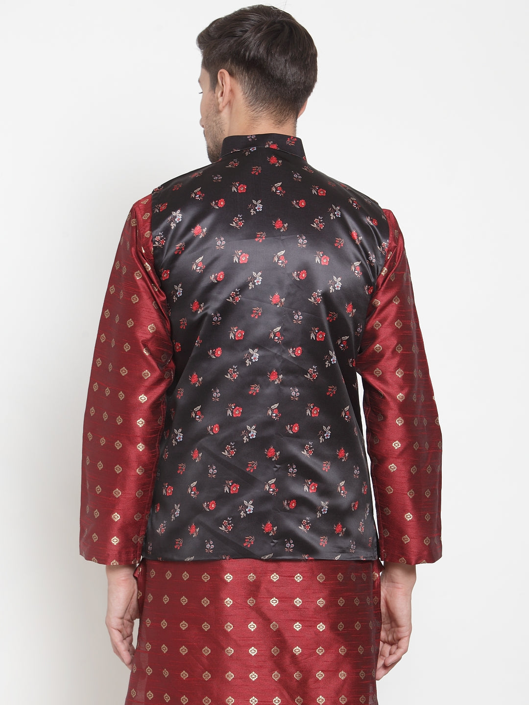 Black Polyrayon Party Nehru Jackets