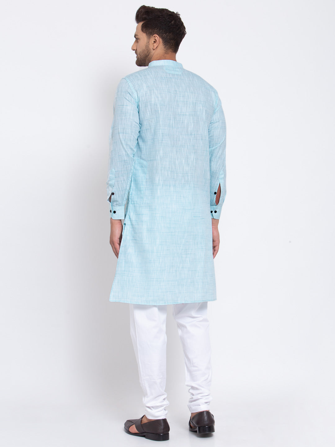 KLOTTHE SkyBlue Cotton Solid Kurta