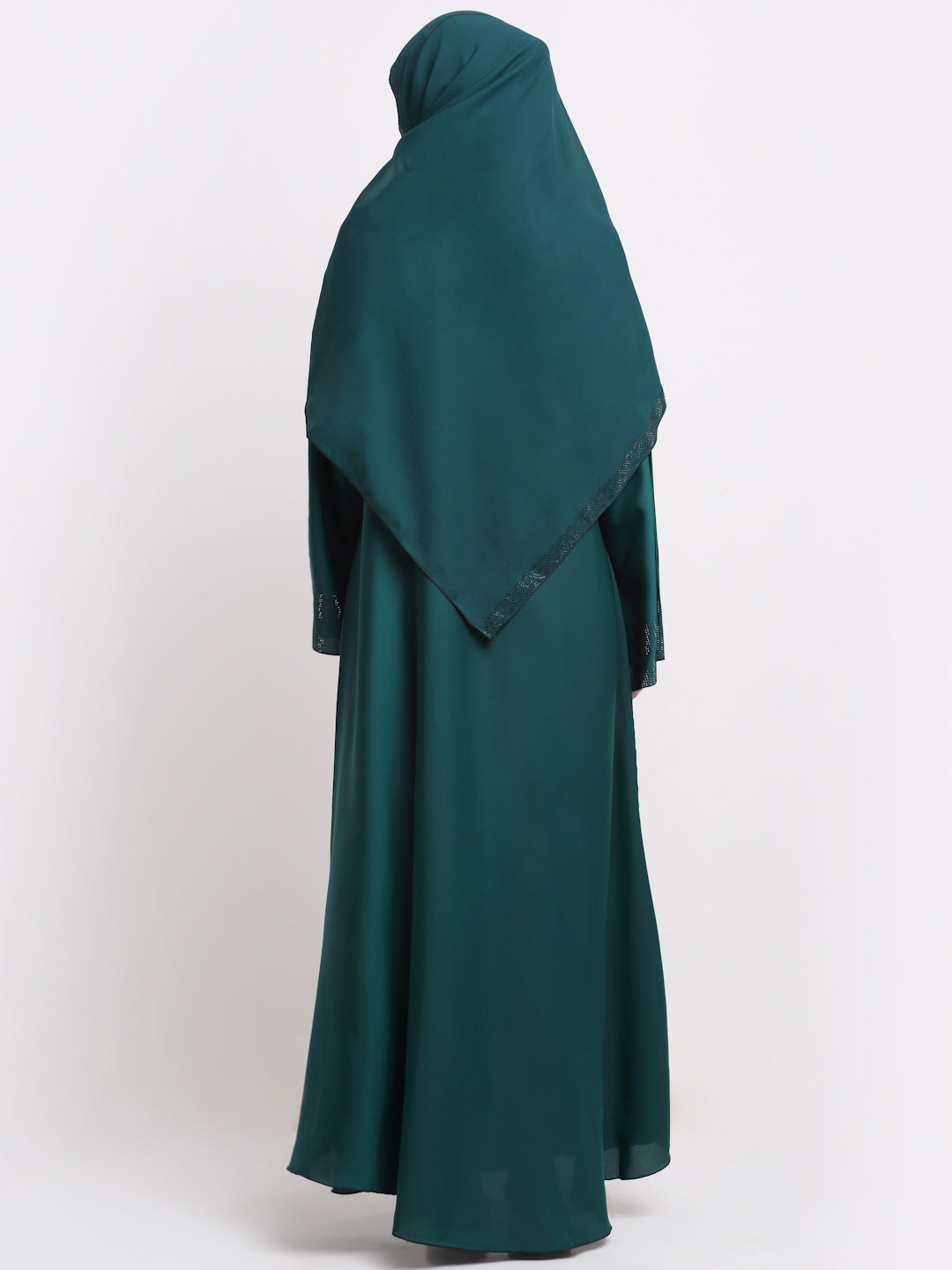 Klotthe Women Turquoise Blue Solid Burqa with Scarf