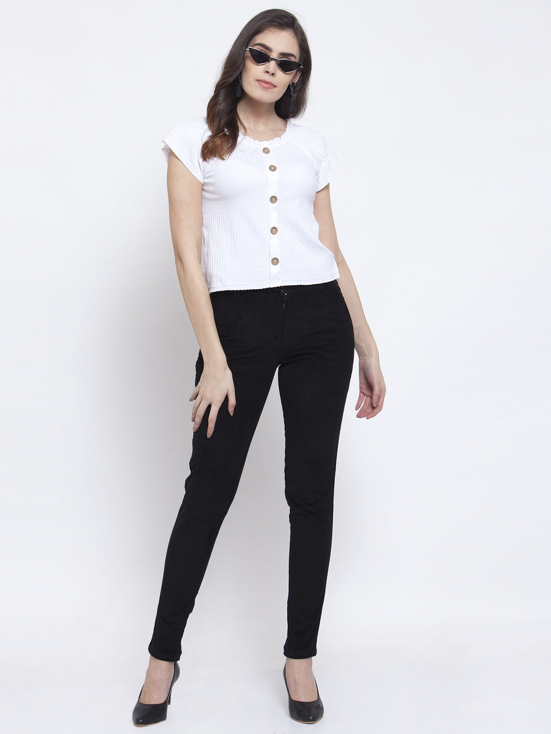 KLOTTHE Black Cotrise Solid Trousers