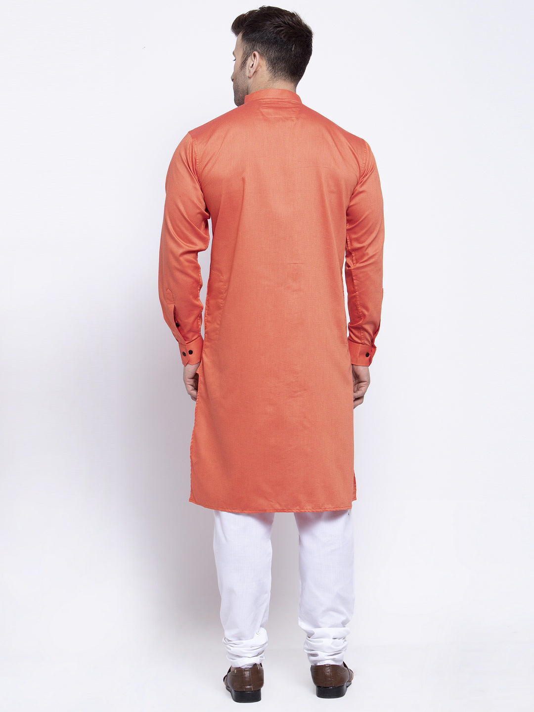 KLOTTHE Orange Cotton Solid Kurtas