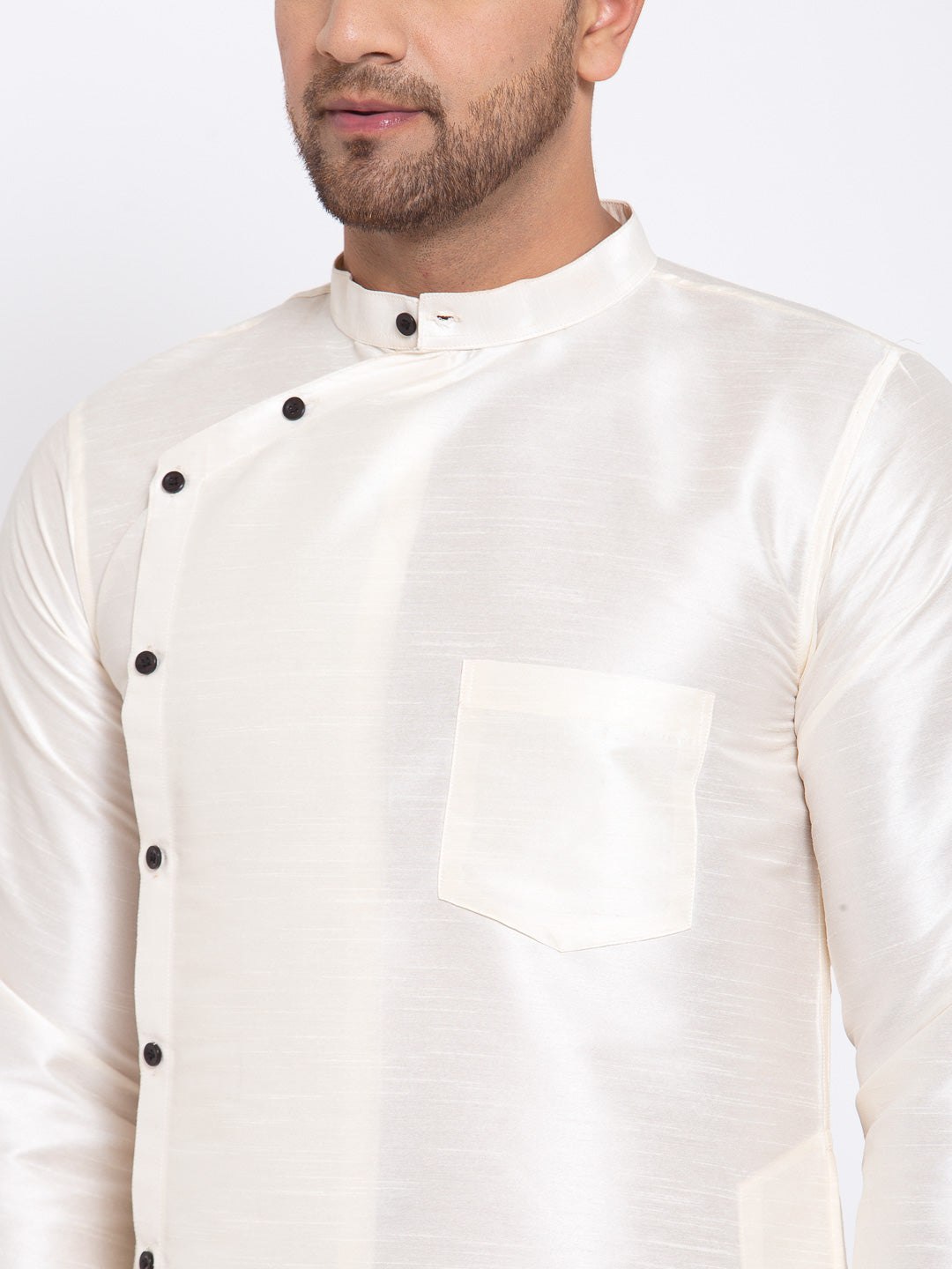 KLOTTHE Cream Cotton Solid Kurta