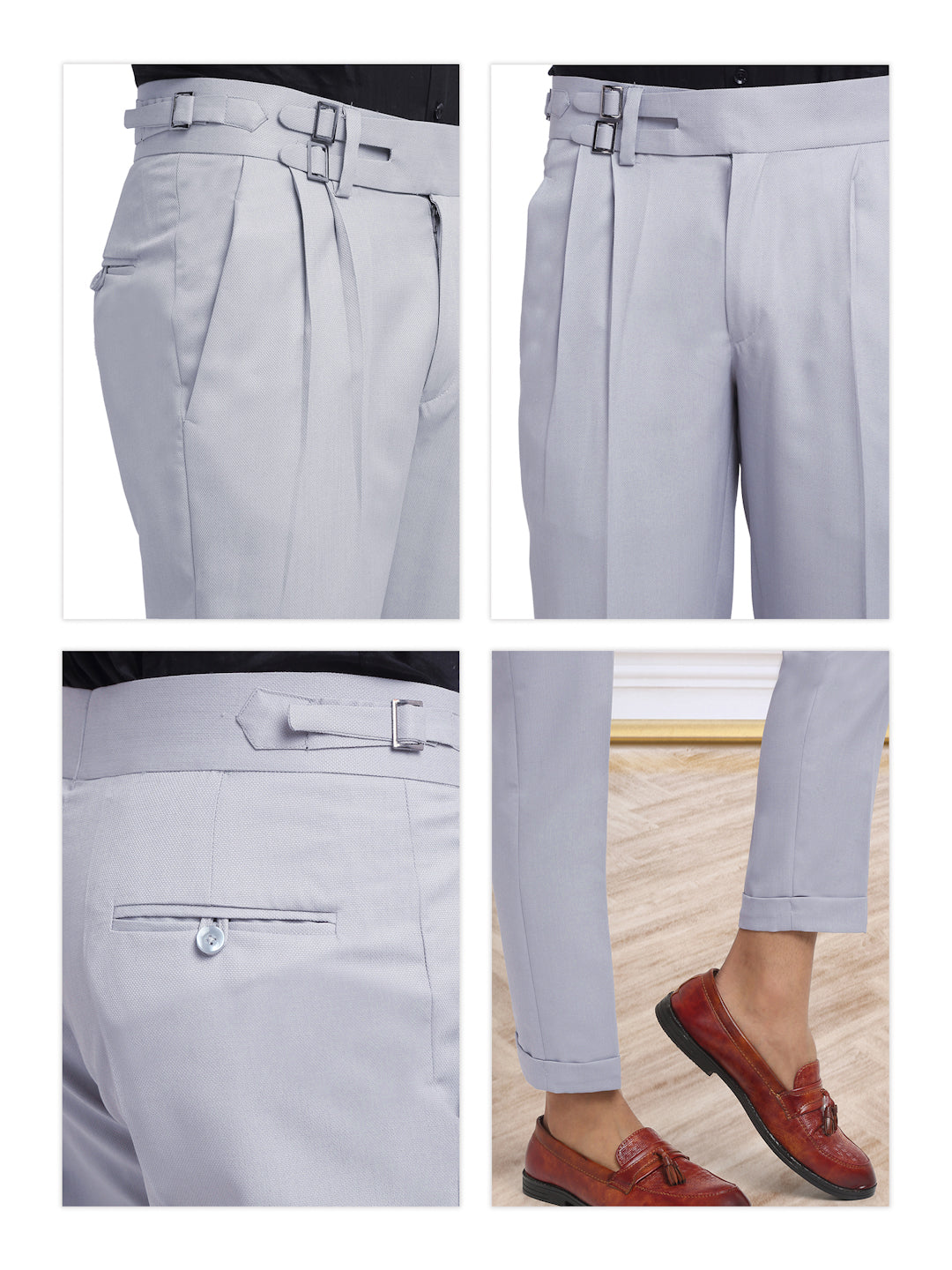 Italian Style Formal Gurkha Pant-Grey