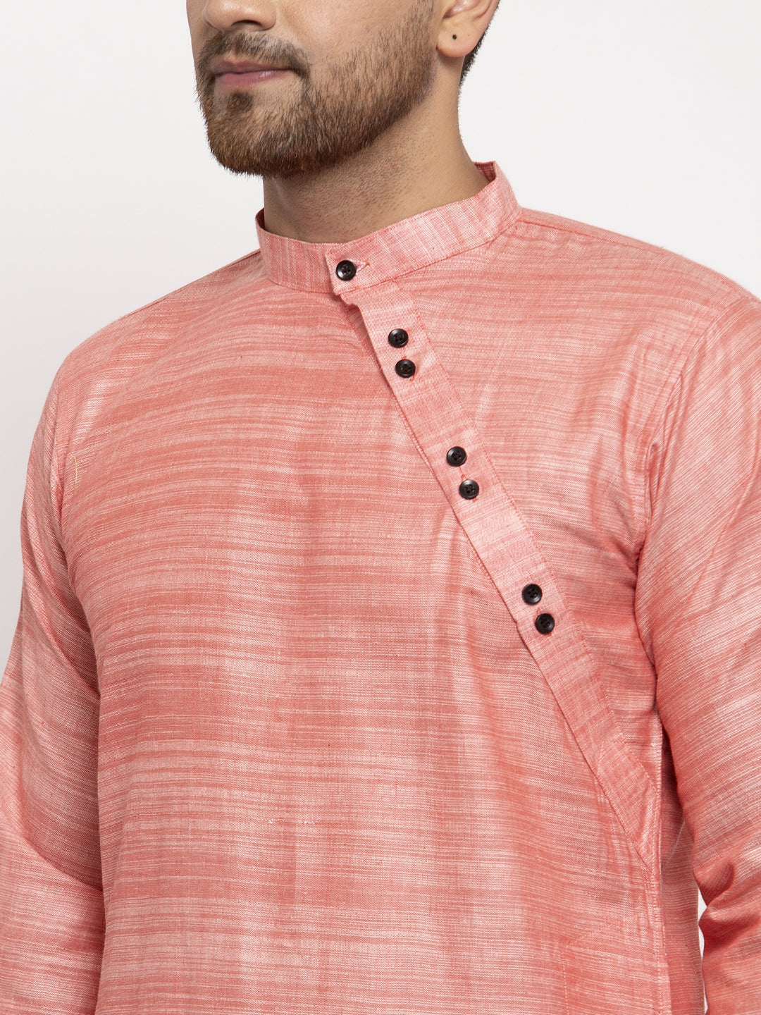 KLOTTHE Red Cotton Solid Kurta With Pyjama