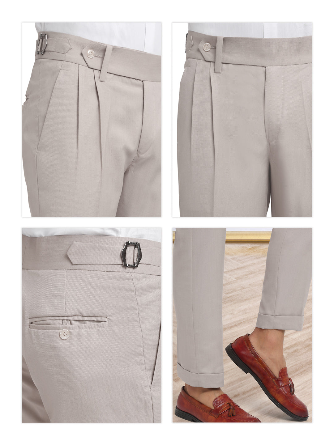 Italian Style Formal Gurkha Pant-Beige