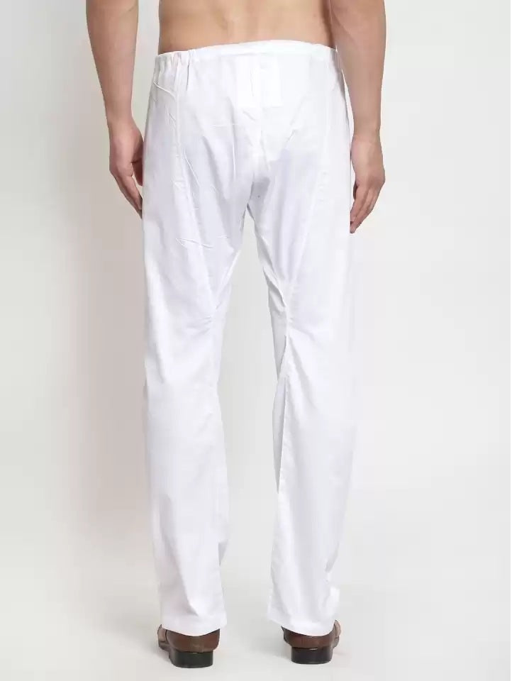 KLOTTHE Set of 2 White Cotton Solid Pyjamas