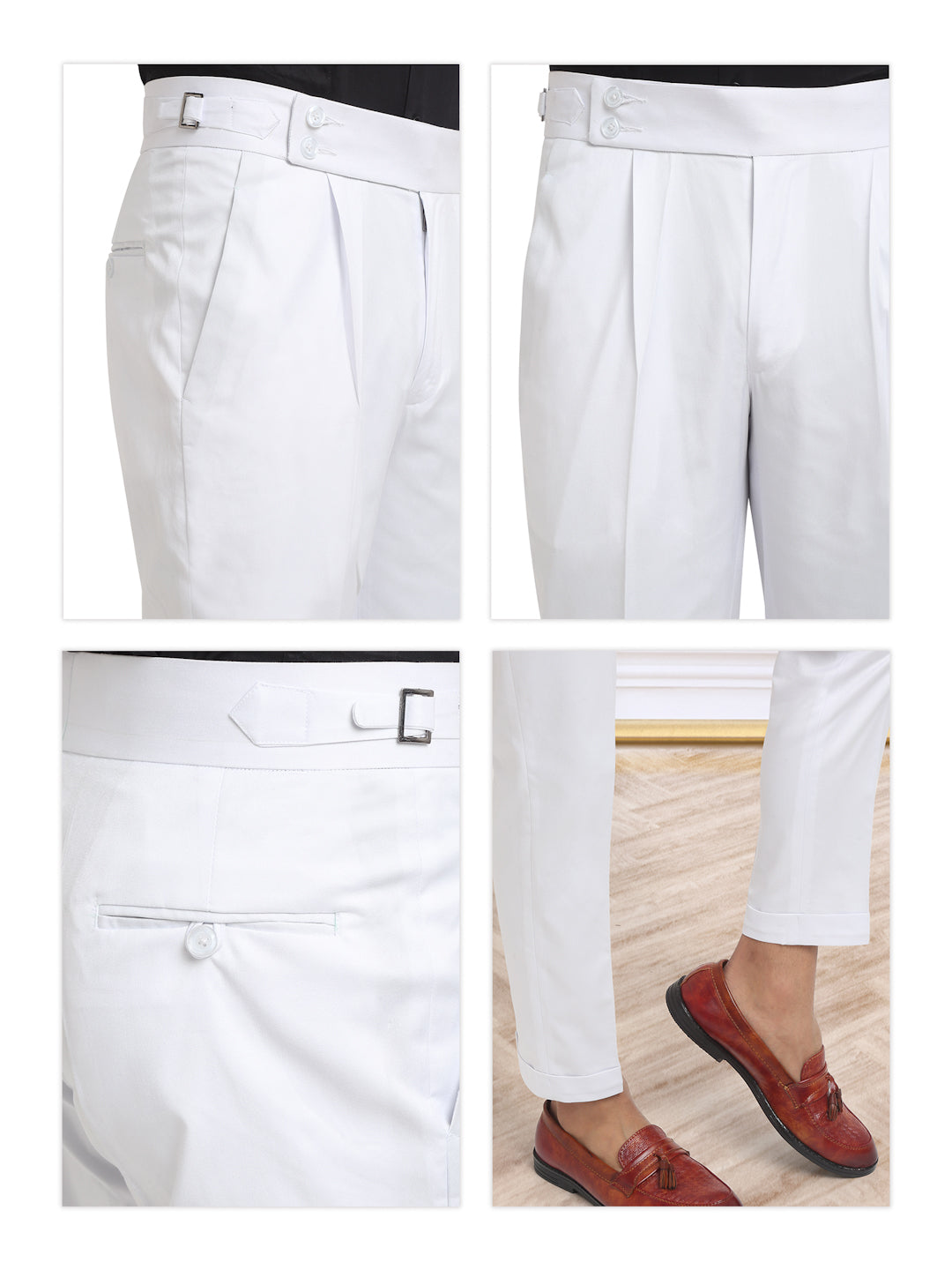 Italian Style Formal Gurkha Pant-White