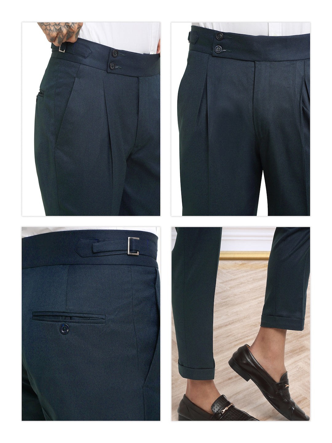 Italian Style Formal Gurkha Pant-NavyBlue